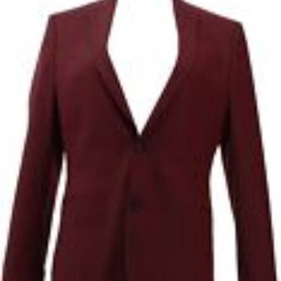 NEW JF‎ J. FERRAR STRETCH SLIM FIT SUIT COOLMAX JACKET MEDIUM RED BIRDSEYE SMALL - Picture 1 of 10